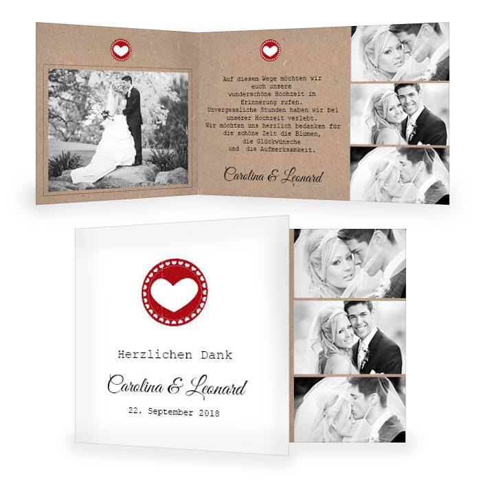 Dankeskarten Hochzeit Kraftpapier | Hochzeit