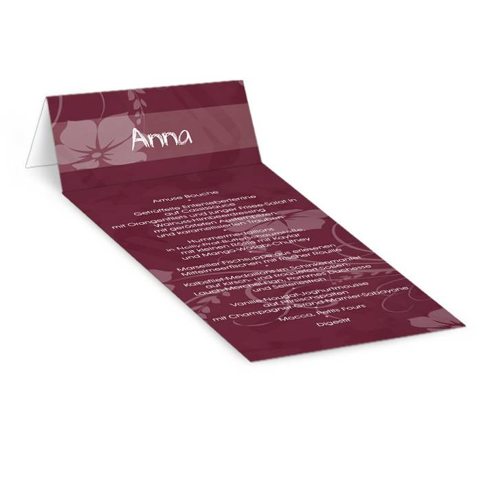 Tisch-Menükarte personalisiert