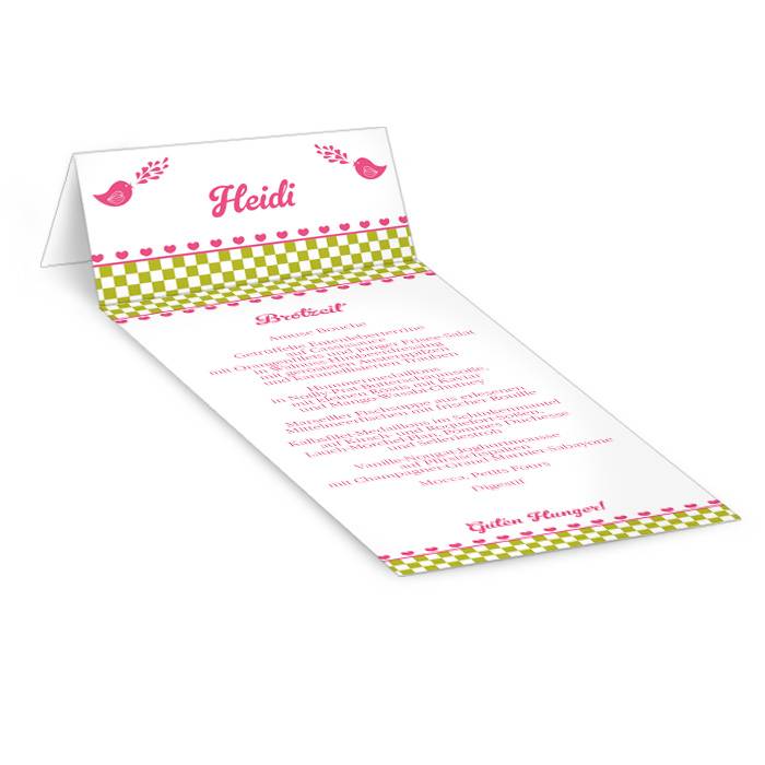 Tisch-Menükarte personalisiert