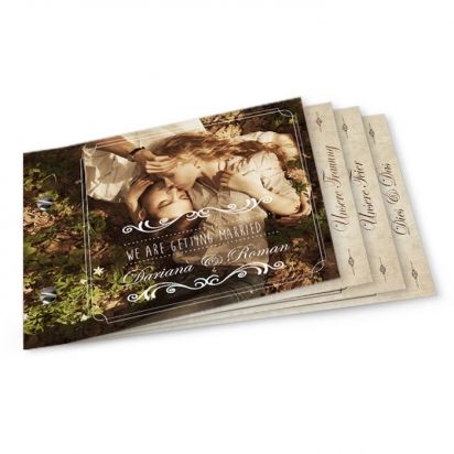 Einladung zur Hochzeit im Shabby Chic Look als Einsteckkarte | Cariñokarten