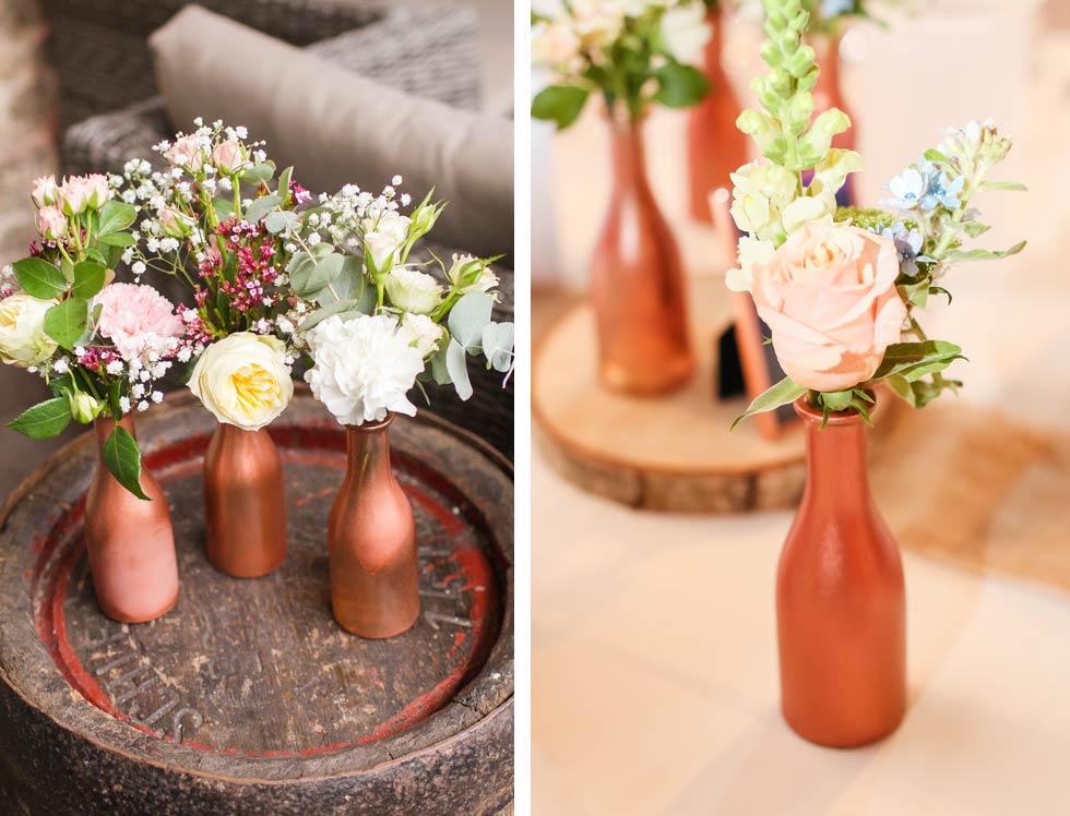 Dekoration zur Frühlingshochzeit in Pastellfarben und Kupfer carinokarten - Foto by Marco Hüther Fotografie