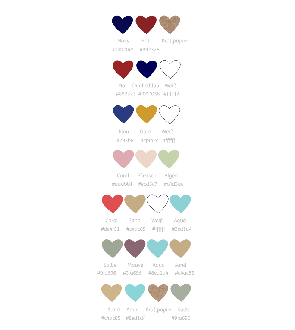 7 wunderschöne Farbbeispiele für Ihr maritimes Hochzeitskonzept - carinokarten